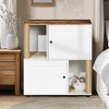 Whisen Double Cat Litter Box Enclosure with Rattan Doors - 2 of 4