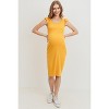 Hello Miz Women's Casual Ribbed Scoop Neck Cap Sleeve Maternity Dress - 4 of 4