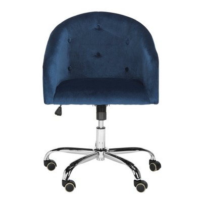 Amy Swivel Office Chair Navy/Chrome - Safavieh