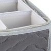 J&V TEXTILES Wine Cup Storage Chest - Deluxe Quilted Microfiber (Light Gray) - 4 of 4