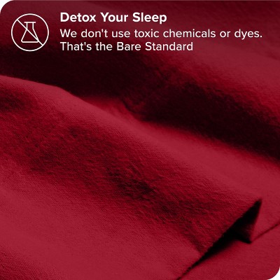 Red Organic Cotton Flannel Twin XL Deep Pocket Sheet Set