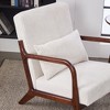 Sapphtopaz 1pc Mid-Century Modern Accent Chair Upholstered Sofa Lounge Chair with Solid Wood Frame, Living Room Chair Comfy Chair with Pillow - 2 of 4