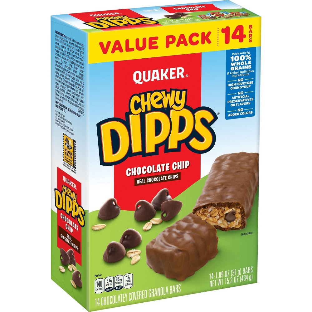 UPC 030000450529 product image for Quaker Chewy Dipps Chocolate Chip Granola Bars - 15.3oz/14ct | upcitemdb.com