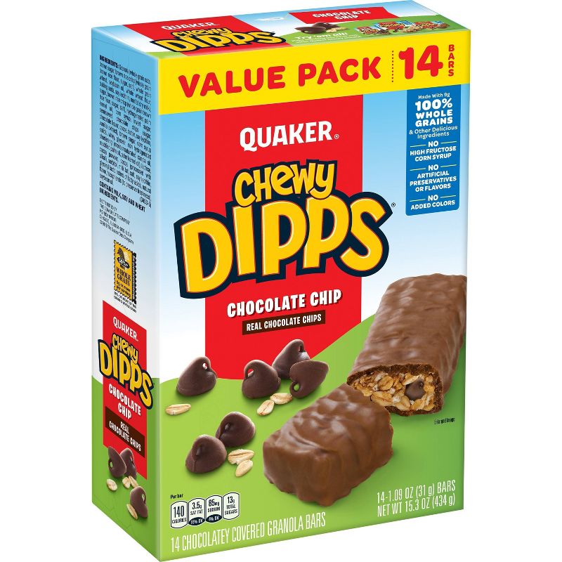 Quaker Chewy Dipps Chocolate Chip Granola Bars - 15.3oz/14ct, 1 of 11