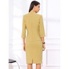 Allegra K Women's Office Work Collarless Blazer Pencil Skirt Business Suit Set 2 Pcs - 3 of 4