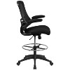 Flash Furniture Mid-Back Mesh Ergonomic Drafting Chair with Adjustable Foot Ring and Flip-Up Arms - image 4 of 4