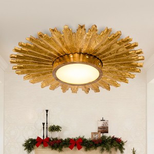 Parrot Uncle 21.6" Modern Gold LED Flush Mount Ceiling Light - 1 of 4