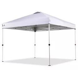 OneTouch 1010COM 10 Foot x 10 Foot Instant Event Canopy Tent with Durable Rail Bars, Center Lock Technology, and a Shaded Sidewall Panel, White