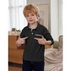 Arshiner Boy's Long Sleeve Plaid Trim Polo Shirt School Uniform Shirt with Pocket - 3 of 4