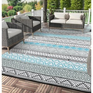 Coucheta Reversible Outdoor Rug , Waterproof Plastic Straw Patio Mat for Camping, RV & Deck, Easy Clean & Portable,Multi-Color & Size - 1 of 4