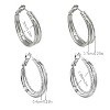 2-Pair Women's Silver-Tone Hoop Earrings Set, Minimalist Multi-Row & Textured Designs, Stylish for Women - 4 of 4