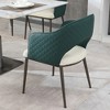 KWPZQEB Dining Chairs Set of 2, Modern Faux Leather Dining Chairs with Metal Legs, Upholstered Dining Chair with Armrest for Kitchen,Dining Room,Green - 2 of 4