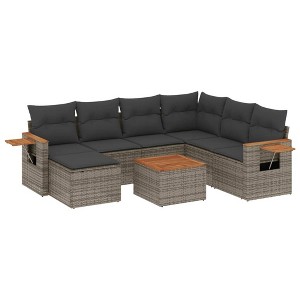 vidaXL Garden Sofa Set Gray, Dark Gray - 1 of 4