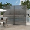 Lirago 72 in. Galvanized Metal Outdoor Privacy Screens Garden Outdoor Fence Black - 2 of 4