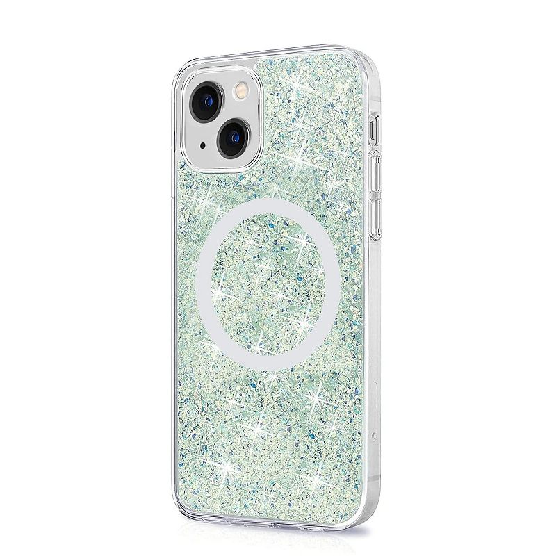 SaharaCase Sparkle Case with MagSafe for Apple iPhone 13 mini Clear Teal Green (CP00124), 1 of 6