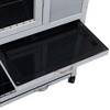 Sevobal Pet Carriers, Portable Rabbit Hutch with Wheels, Indoor Outdoor Fence for Yard, Gray, 38.98"*23.82"*36.61" - 3 of 4