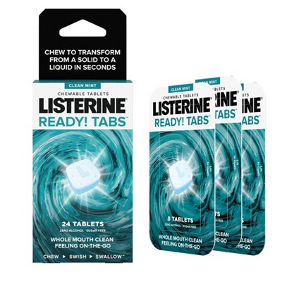 Listerine Ready! Tabs Chewable Tablets with Clean Mint Flavor - 24ct