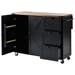 NicBex 3 Drawer Rolling Kitchen Island Cart with 1 Double-Door Cabinet and Racks,Kitchen Island on Wheels with Storage,Island Table for Kitchen - 1 of 4