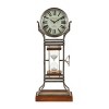 23"x14" Metal Hour Glass Clock with Wood Base Gray - Olivia & May: Silent Mechanism, Roman Numerals, Indoor Decor - 4 of 4
