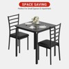 Dining Table for 2,Small Table & Chairs Set of 2,Square Dinner Table Set,with 2 Upholstered Chairs,3 Pcs Kitchen & Dining Room Sets for Small Space - 3 of 4