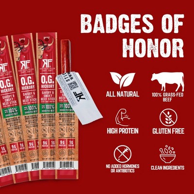 Righteous Felon Craft Jerky OG Hickory Protein Snack Beef Stick - 1oz/9ct