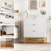 Dresser for Bedroom, 3 Drawer Dresser with Metal Legs, Modern Dressers Chest Organizer with Wide Storage, Chest of Drawers for Bedroom, Living Room - 3 of 4