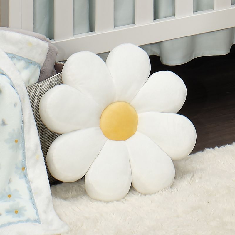Lambs & Ivy Sweet Daisy White Flower Decorative Pillow Plush Stuffed Toy, 4 of 8