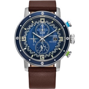 Citizen Star Wars Eco-Drive featuring Luke Skywalker 3-hand Silvertone Brown Leather - 1 of 4
