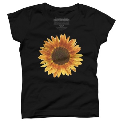 Girl's Design By Humans Sunflower By Maryedenoa T-shirt : Target