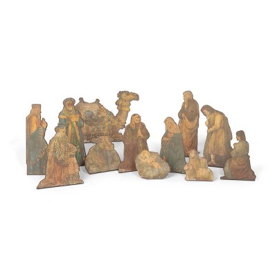 Park Hill Collection Wooden Tabletop Nativity, Set of 12