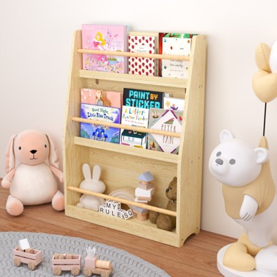 ALEXOUN 3 Tier Kids Book Shelf & Toy Storage Rack - Sturdy Safe Design,Quick Assembly, Multi-Use Organizer for Bedrooms,Playrooms,Classrooms