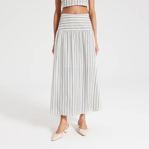 Women's Pleated Curved Yoke Maxi A-Line Skirt - A New Day™ - 1 of 4