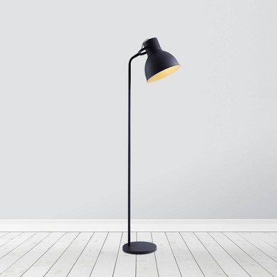 70.8" Erin Metal Floor Lamp with Adjustable Shade Black - Teamson Home