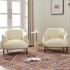 KINWELL 33" Wide Faux Vegan Leather Upholstery Barrel Chair with Metal Legs, Set of 2 - 3 of 4