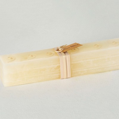 Vance Kitira 22.75" Layered Brick Candle, White
