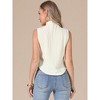 INSPIRE CHIC Women's Sleeveless Textured Business Casual Outfits Trendy Tank Top Mock Neck Shirts - 3 of 4