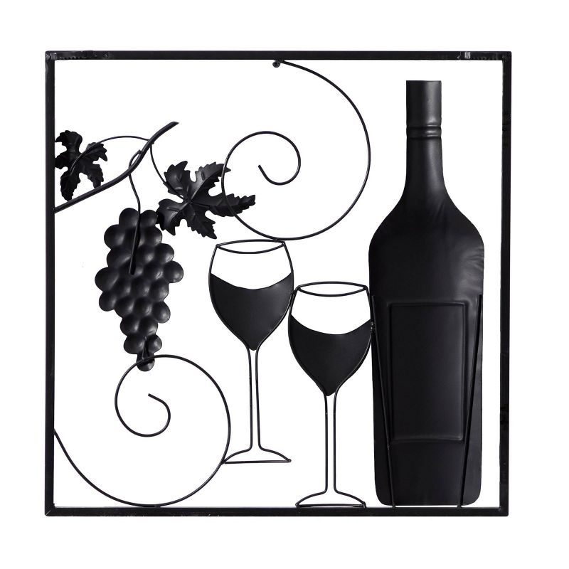Set of 2 Metal Wine Wall Decors with Grapes Detailing - Olivia &#38; May, 5 of 6