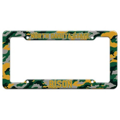 North Dakota State Bison Camo License Plate Clear Frame