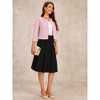 Allegra K Women's Collarless 3/4 Sleeve Lightweight Pockets Button Down Work Suit Blazer - 4 of 4