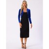 INSPIRE CHIC Women's Cocktail Party Open Front Long Sleeve Cropped Velvet Shrug Cardigan - 3 of 4