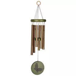 Woodstock Chimes Signature Collection, Woodstock Habitats Chime, 17'' Green Butterfly Wind Chime HCGB