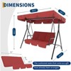 Outdoor Swing Chair with Adjustable Canopy, 3-Seater Glider Bench with Thickened Cushions for Patio & Garden - 2 of 4