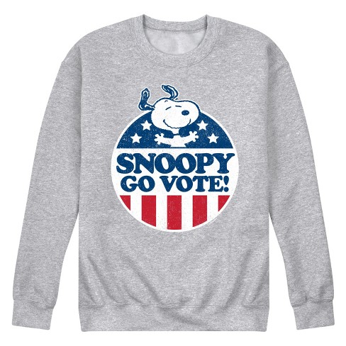 Men's - Peanuts - Snoopy Go Vote Graphic Fleece Sweatshirt - image 1 of 4