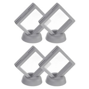 Unique Bargains Transparent PE Material Modern Elegant Floating Frame Display Holder Stand 4 Pcs - 1 of 4
