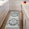 Washable Soft Rug Vintage Distressed Rug Low Pile Thin Rug Non Slip Non Shedding Accent Throw Rug for Dining Room Bedroom - 2 of 4