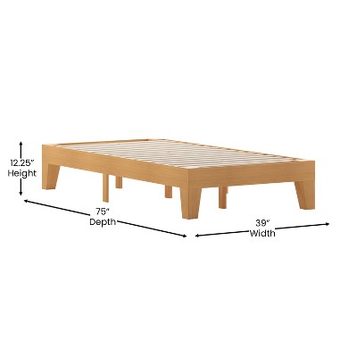 Eduardo Twin-Size Low-Profile Pine Wood Platform Bed Frame