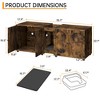 Cat litter box fence, 55.1 inch double-layer cat litter box furniture, hidden cat cage cabinet for 2 cats, 2 cages with litter mats - 2 of 4