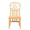 bali & pari Monaco Modern Bohemian Oak Brown Finished Mahogany Wood and Natural Rattan Dining Chair - 3 of 4
