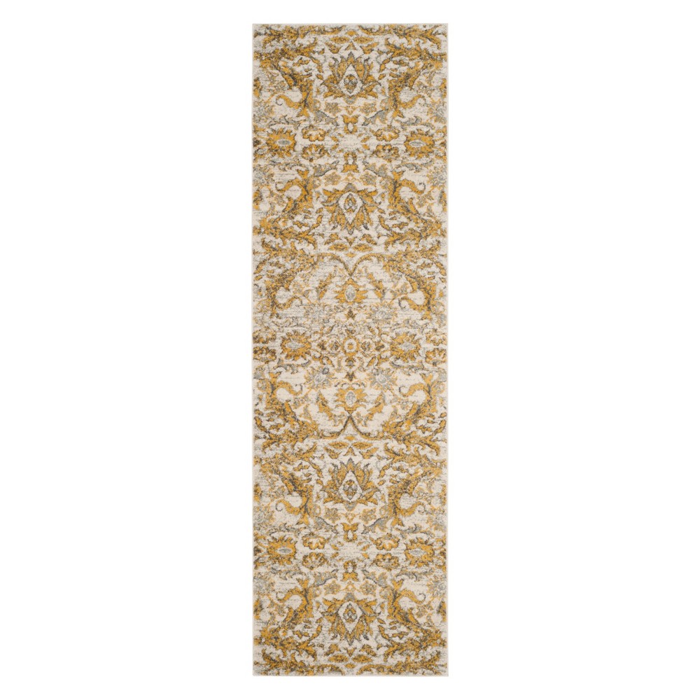 2'2inx7' Runner Floral Ivory/Gold - Safavieh