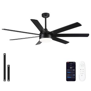 YUHAO 84 in. Indoor Industrial Aluminum Blades Reversible DC Motor Ceiling Fan with Light and Remote Control - 1 of 4